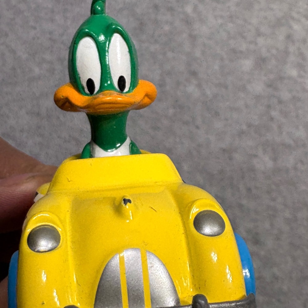 Vintage 1990 Playskool Tiny Toon Adventures Plucky Duck Yellow Taxi Diecast Car